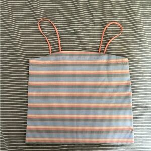 American Eagle Blue and Pink Camisole with Stripes